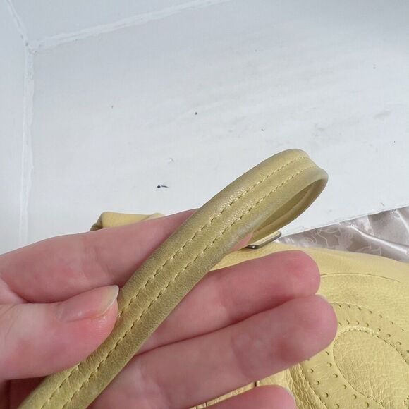 RARE Coach Julia Terry Tote in Butter Yellow Light Yellow Monogram Shoulder Bag - Picture 12 of 13